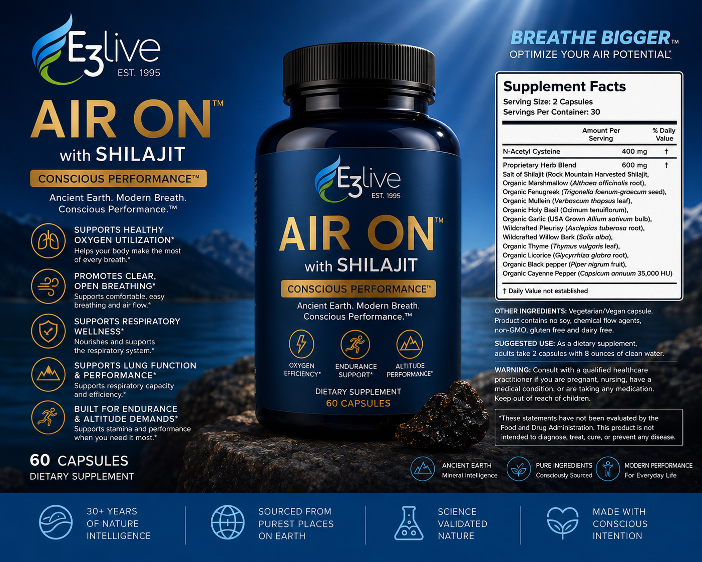 Air On™ with Shilajit — Full product information: benefits, supplement facts, ingredients, and sourcing